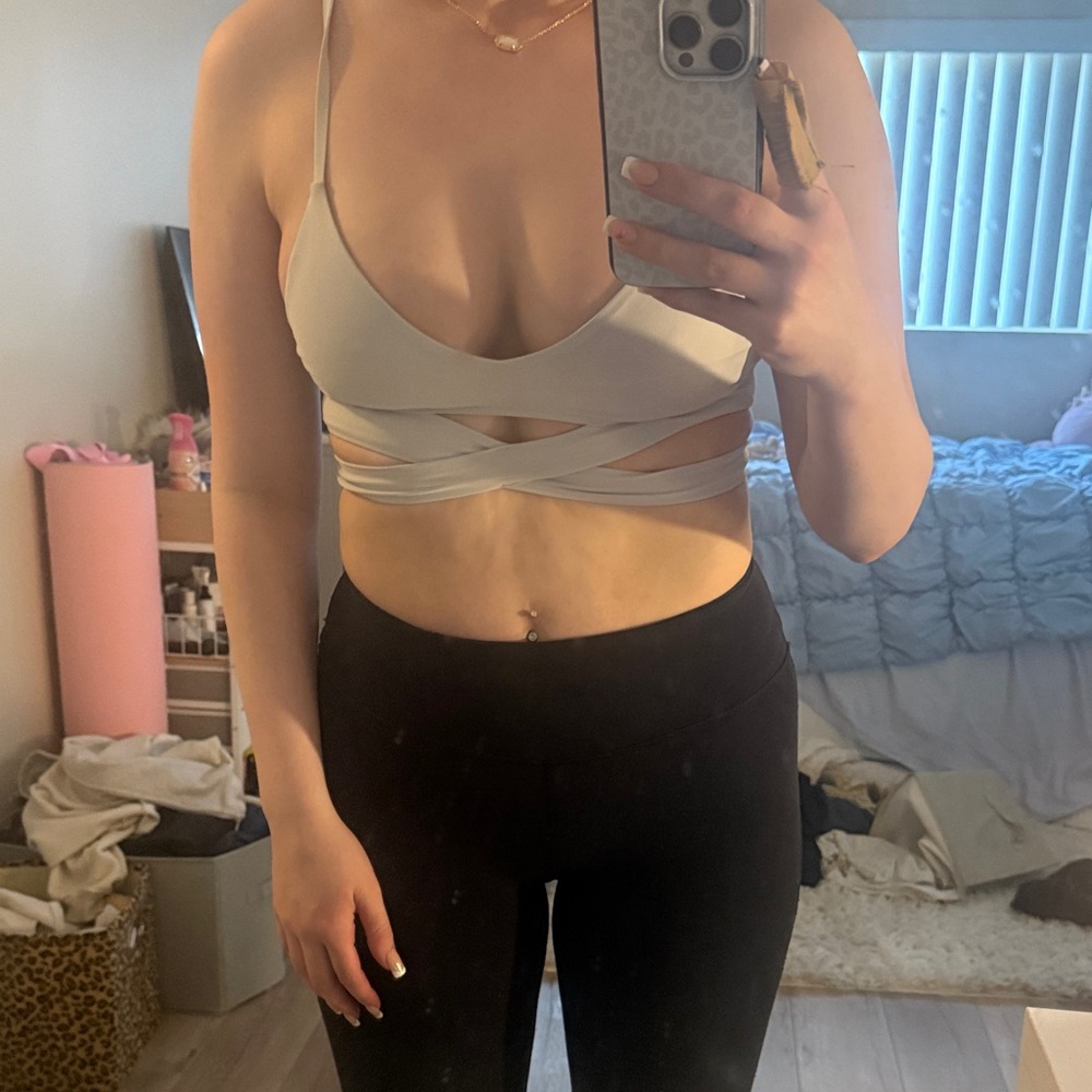 Gray Strappy Crop Top, lulu size 2